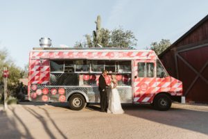 food truck wedding catering bride and groom
