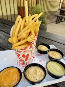 fries and dipping sauces