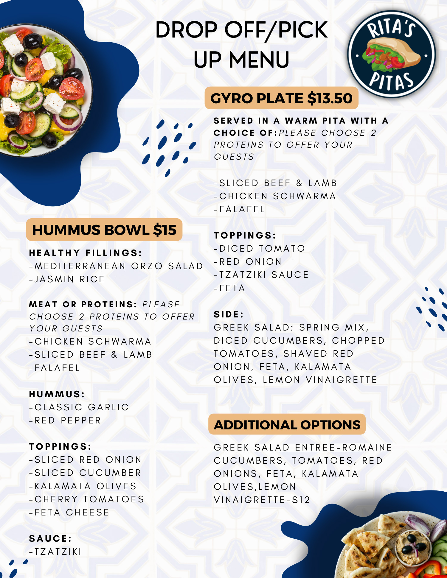 Rita's Pita's - Drop Off / Pick Up