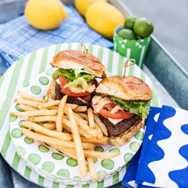 Burger and fries during the Arizona summer