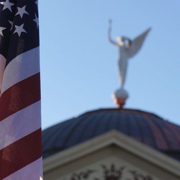 An American Flag at the AZ Capitol